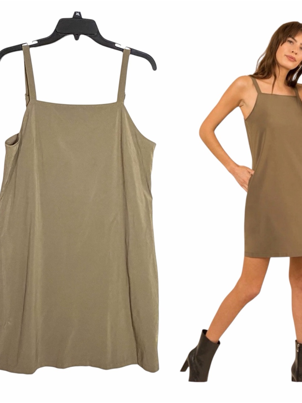 Wayre Women Green Travel Dress Size M Stretch Sustainable Minimalist Sleeveless